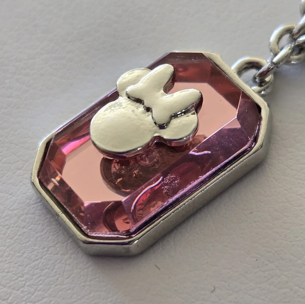 Minnie Silver Chain Necklace with Pink Pendant - Picture 4 of 15